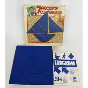 Vintage Discovery Toys 7 Pieces of Cleverness Tangram Puzzle Game